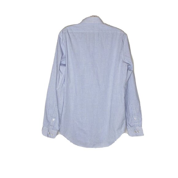 Calvin Klein Blue White Striped Steel Shirt 15 34/35 Stretch Non Iron - Picture 3 of 4